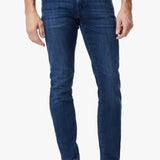 This pair of denim is perfect for the man seeking a distinguished look without compromising on comfort. These are cut from smooth, premium denim that features superior stretch and shape retention in a versatile wash that’s effortless to wear while enhancing the streamlined silhouette. A contemporary fit that’s endlessly flattering, these have a mid rise and tailored straight leg that features subtle tapering from the knee down.
