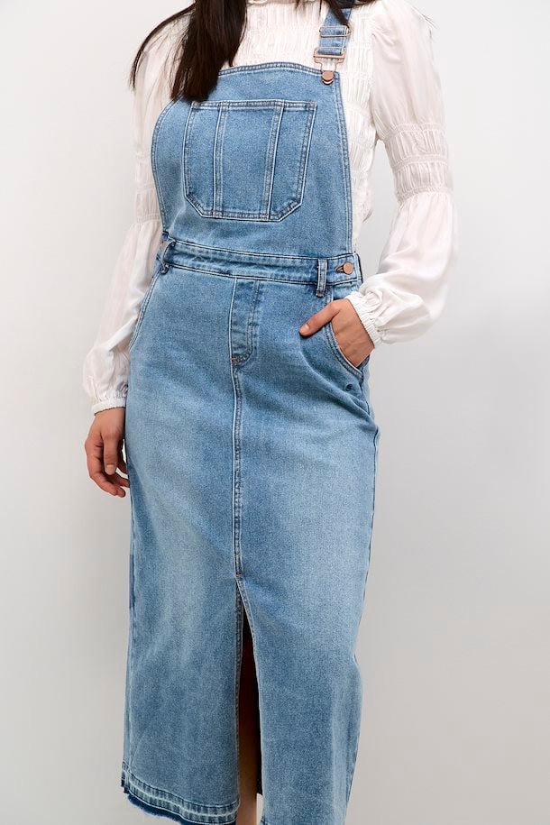 Cream Afia Denim Pinafore