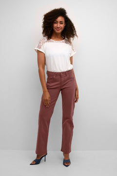 Discover the exceptional comfort and style of the Cream Ann Straight Leg Twill - Coco Fit. Made with a high-quality cotton blend, these coloured denim pants offer a luxurious feel and a flattering fit. Perfect for any casual occasion, these pants are a must-have for any wardrobe.