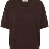 Brown short-sleeve sweater on a white background