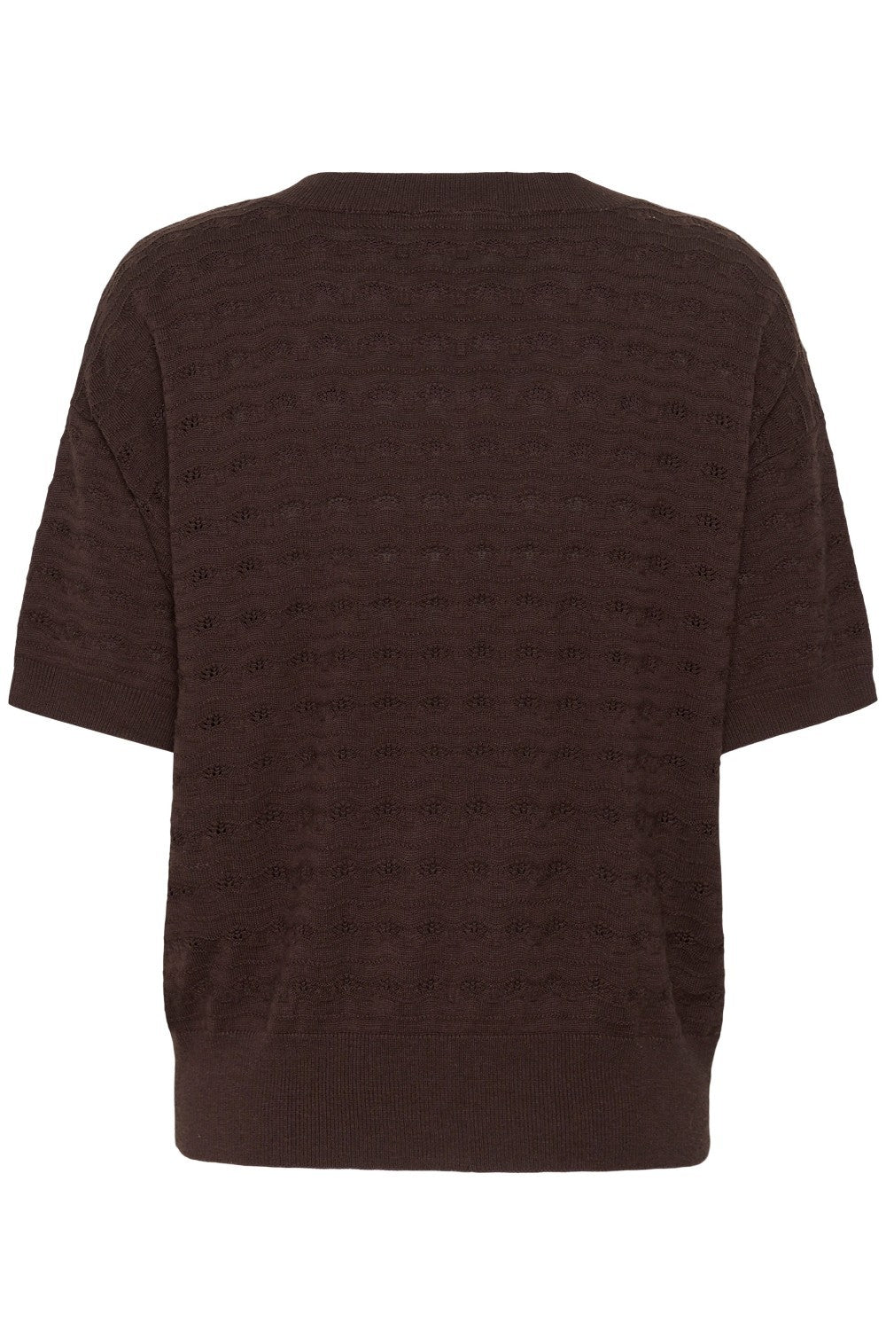 Brown textured sweater on a white background