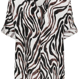 Zebra patterned shirt on a white background