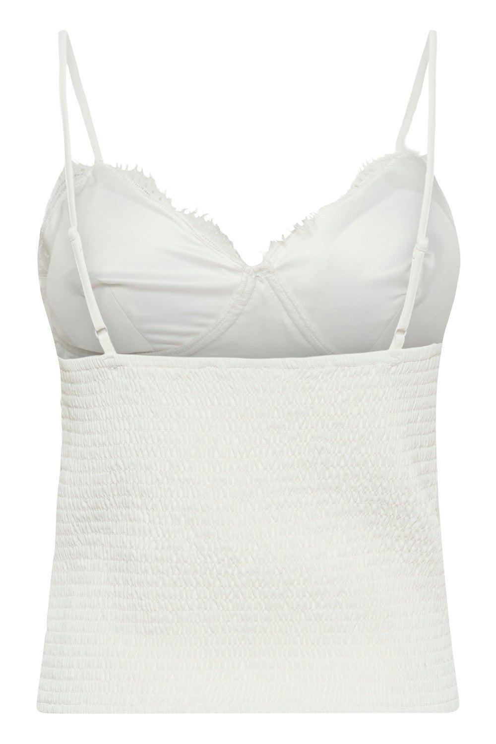 White lace camisole on a white background