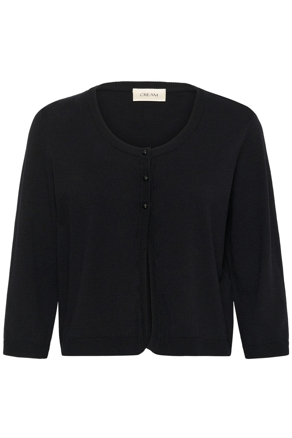 Black cardigan on a white background