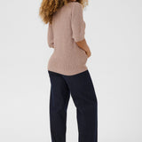 Cream Dela Short Sleeve Knit Pullover