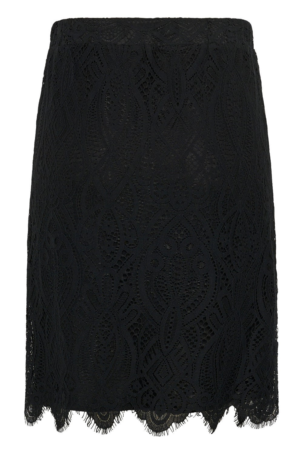 Black lace skirt on a white background