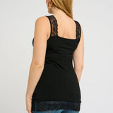 The Cream Florence Top is a stylish and versatile addition to any wardrobe. This pitch black tank top features a delicate lace trim, adding a touch of femininity to a classic design. Made with high-quality materials, it offers both comfort and fashion in one piece. Perfect for any occasion, this long tank top is a must-have for the modern woman.