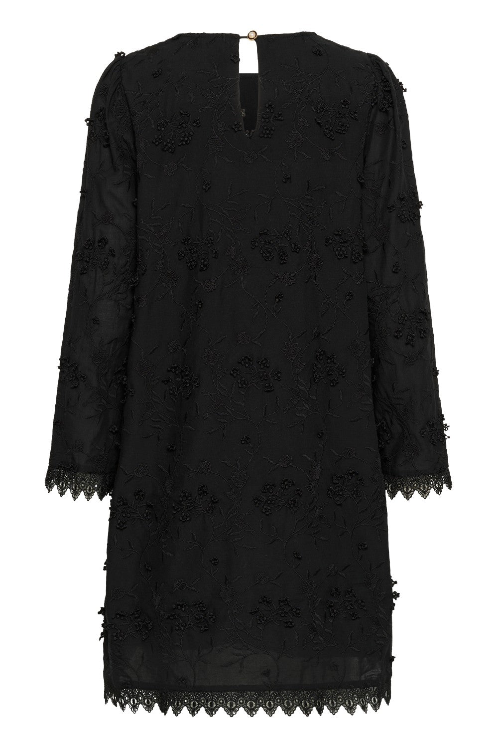 Black dress with long sleeves on a white background