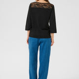 Cream Janny Lace Jersey Blouse