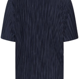 Navy pleated top on a white background