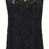 Black lace sleeveless top on a white background