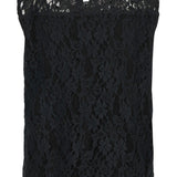 Black lace sleeveless top on a white background
