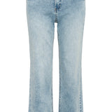 Light blue jeans on a white background