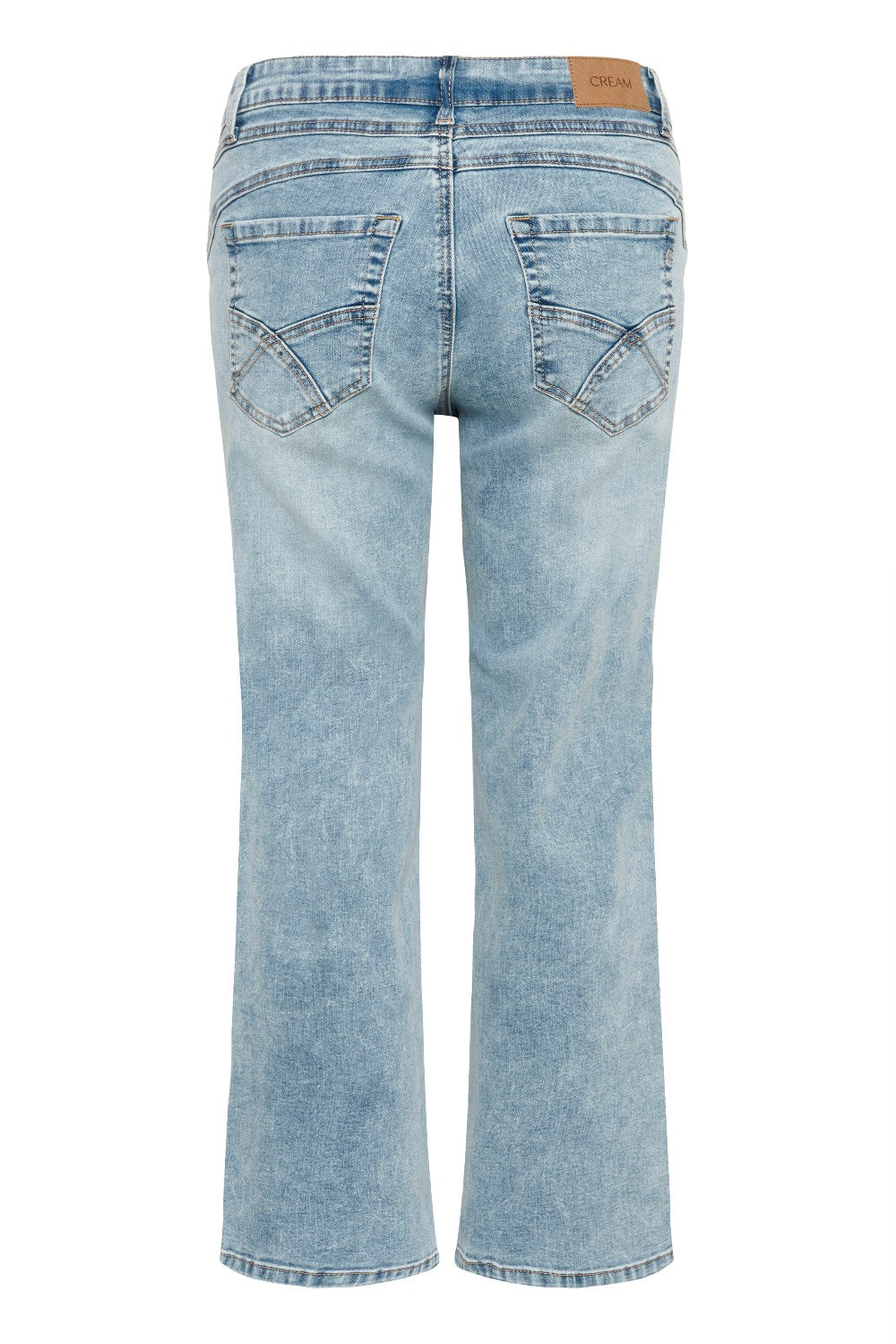 Light blue jeans on a white background