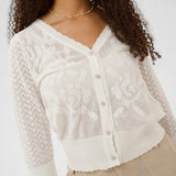 Effortless elegance meets everyday comfort in this 100% cotton cardigan. It features beautiful knit detailing and pretty buttons that add a touch of sophistication. 