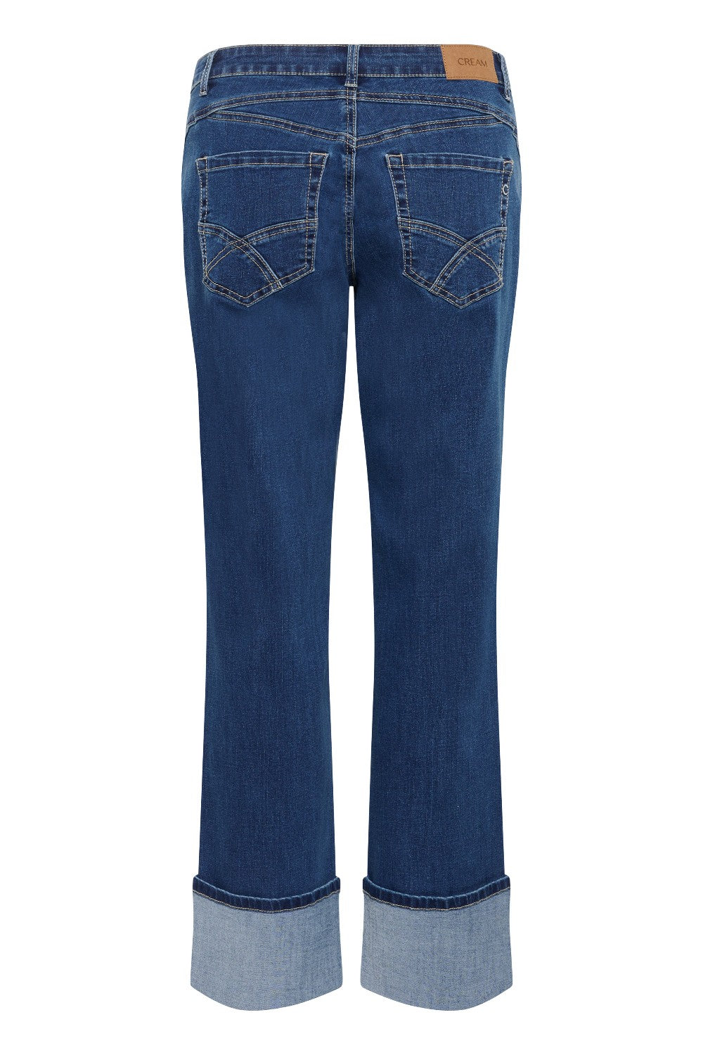 Blue jeans with a white background