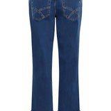 Blue jeans with a white background