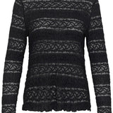 Black patterned top on a white background