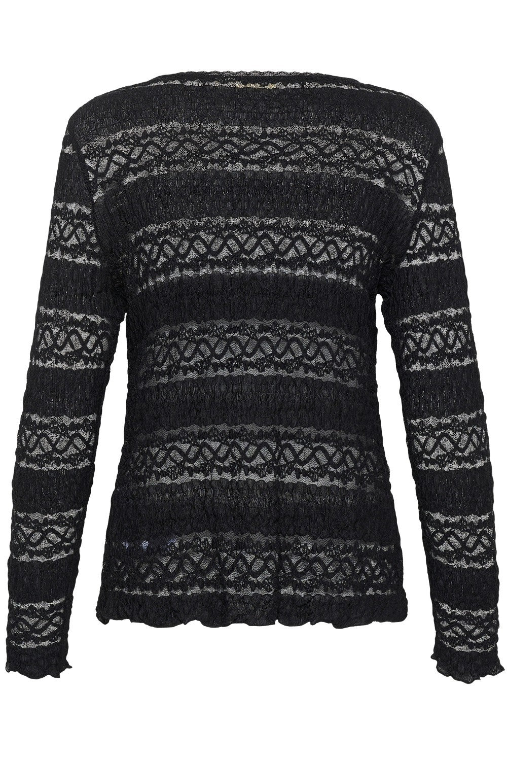 Black patterned top on a white background