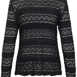 Black patterned top on a white background