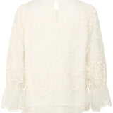 White lace blouse on a white background