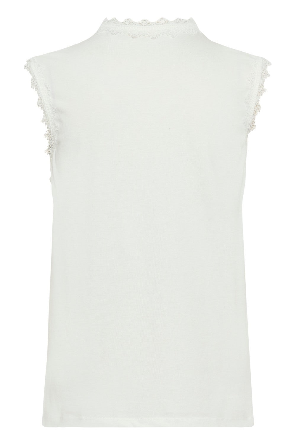 White sleeveless top on a white background