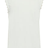 White sleeveless top on a white background