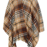 Upgrade your wardrobe with our Cream Tika Cape. Made with luxurious plaid fabric, this cape will wrap you in both comfort and style. Perfect for any occasion, take your outfit to the next level with this versatile and fashionable piece.