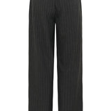 Black pinstripe pants on a white background