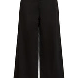 Black wide-leg pants on a white background