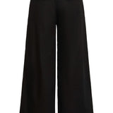 Black wide-leg pants on a white background