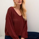 This knitted pullover brings an uncomplicated and modern style to any outfit. With its loose fit and hip length, it offers a relaxed appeal. The durable blend of cotton and acrylic ensures longevity, while the long-sleeve design adds a touch of timeless grace.