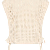 Beige knitted vest on a white background