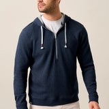 Made with our ripple knit, named for it's noticable texture, this half-zip hoodie is a formidable candidate for your new favorite layer for everything from the morning dog walk to the sports bar. Finished with high-quality hardware and an Americana-inspired red, white, and blue detail on the drawstring, this it casual style done right.