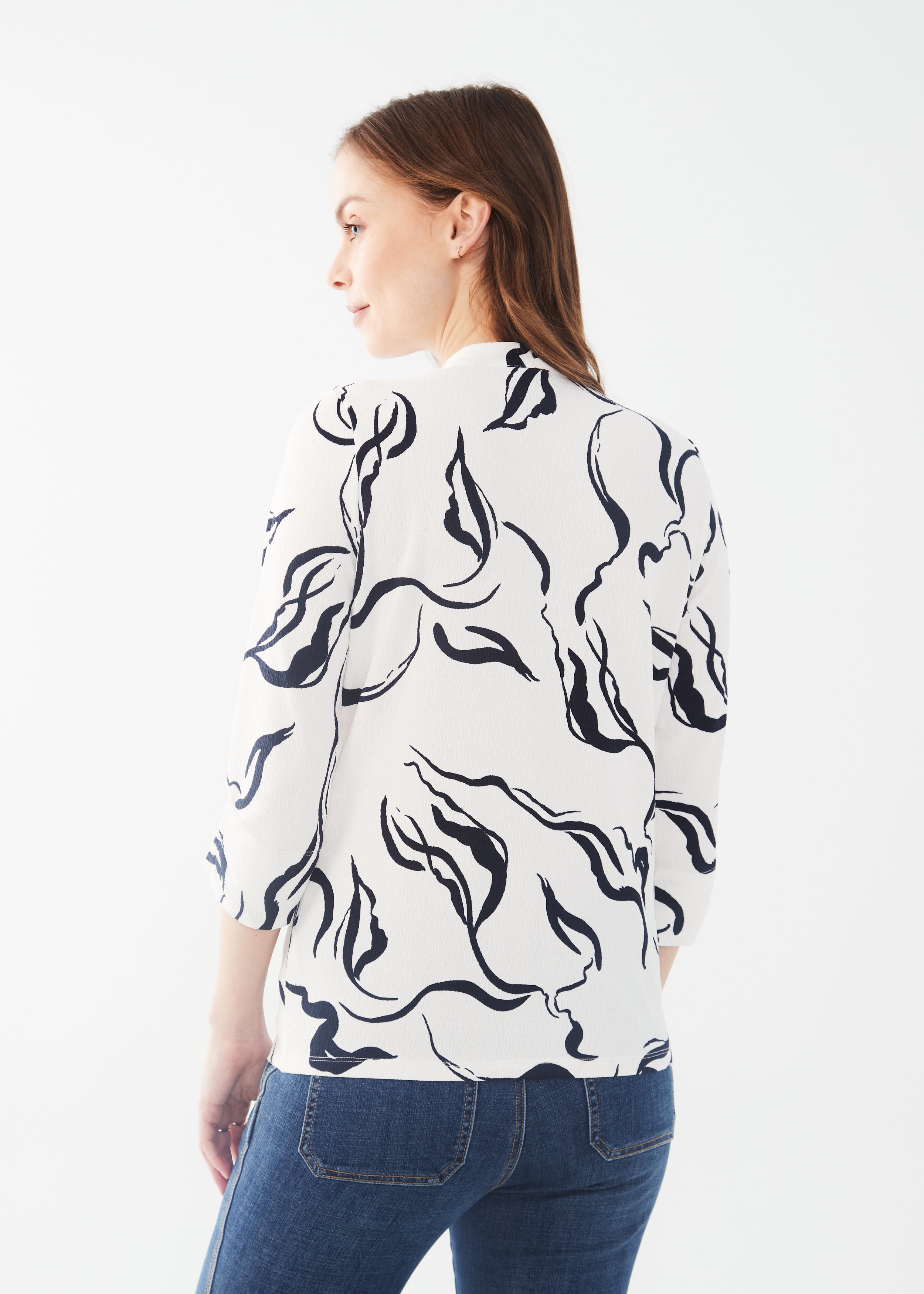 Elevate your wardrobe with the stunning FDJ Watercolour Overlay Top!