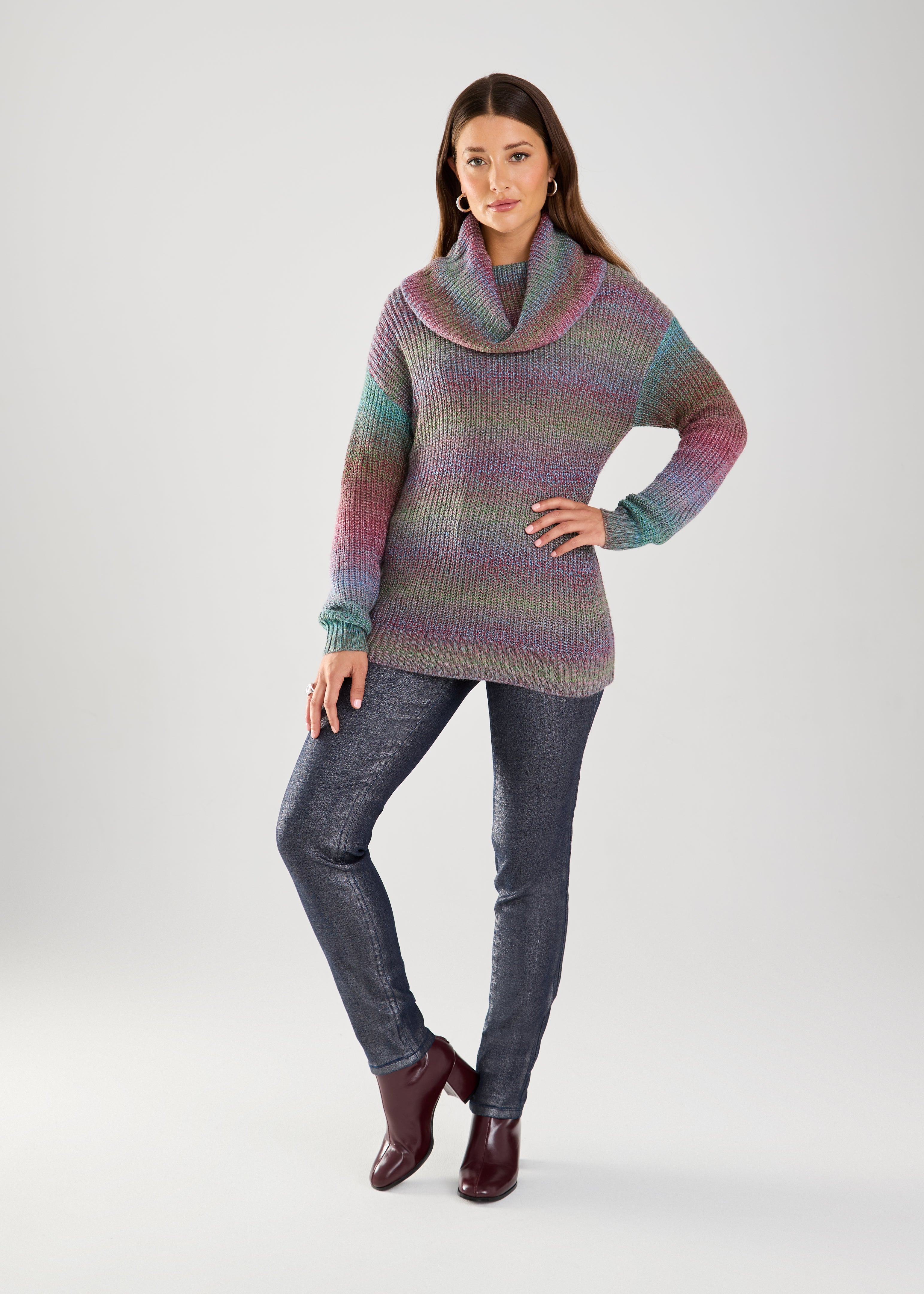 The FDJ Cowl Neck Sweater is crafted from a soft wool blend, providing both warmth and comfort. With subtle stripes in a variety of colours, this casual sweater adds a touch of cheerfulness to any outfit. Stay warm and stylish this season with the FDJ Cowl Neck Sweater.