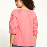 Expertly crafted from 100% cotton, the FDJ Embellished Blouse provides both style and comfort. With its charming heart embellishments, this blouse is a perfect addition to any wardrobe for a touch of feminine flair.&nbsp;