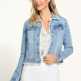 As a jean jacket, this style by FDJ is already a classic piece. But with the added pretty crochet stitch, it becomes a versatile and stylish option for any casual occasion. Stay on-trend and elevate your look with this unique and functional jacket.