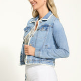 As a jean jacket, this style by FDJ is already a classic piece. But with the added pretty crochet stitch, it becomes a versatile and stylish option for any casual occasion. Stay on-trend and elevate your look with this unique and functional jacket.