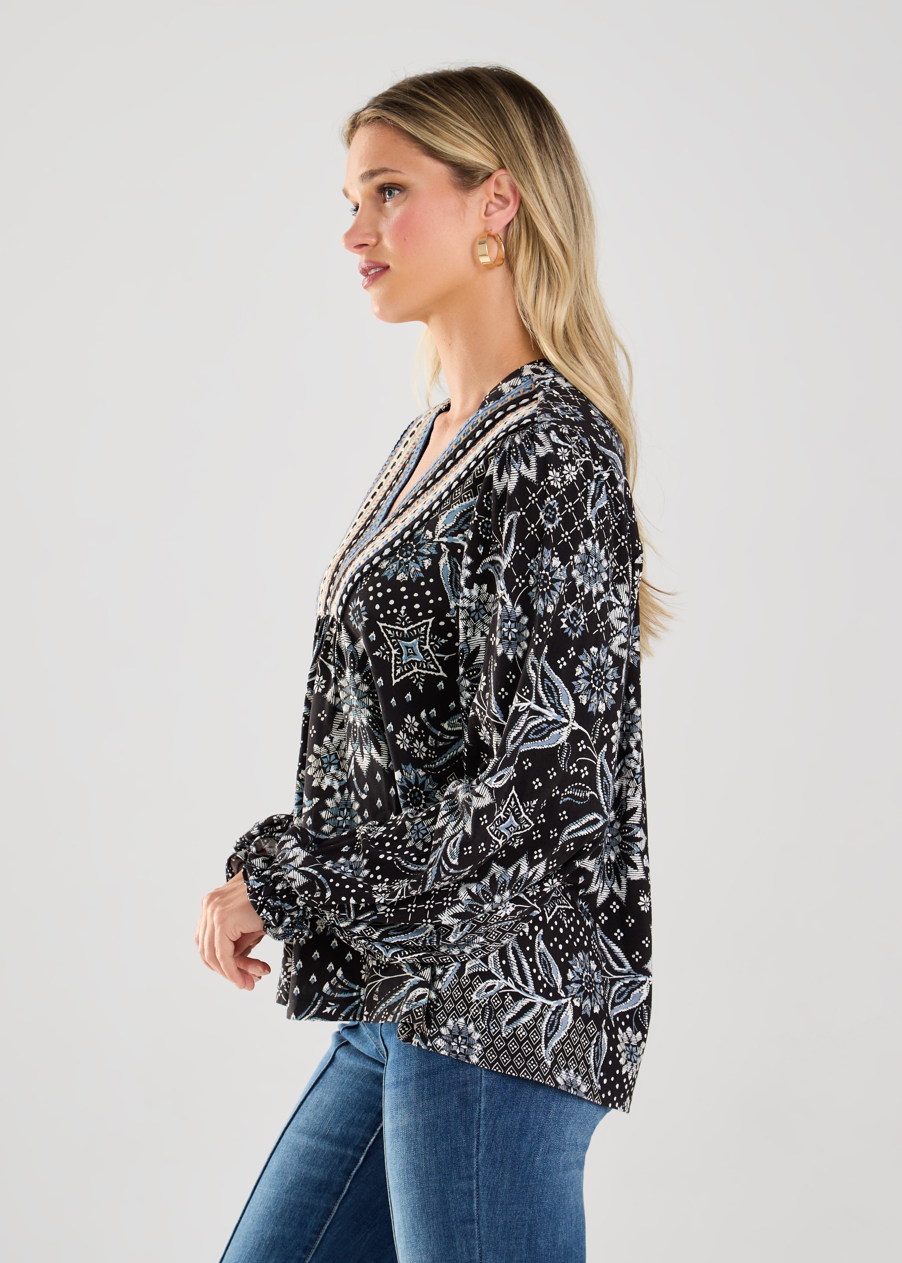 This boho blouse combines feminine flair with a touch of vintage-inspired style for a truly unique piece.