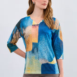 The FDJ Drop Shoulder Notch Neck Top offers a vibrant colour combination that brightens your casual wardrobe. Its lightweight fabric ensures comfort throughout the day, while the 3/4 sleeves provide a relaxed, easygoing style. Designed to pair effortlessly with denim, this top is a versatile choice for everyday wear.