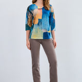 The FDJ Drop Shoulder Notch Neck Top offers a vibrant colour combination that brightens your casual wardrobe. Its lightweight fabric ensures comfort throughout the day, while the 3/4 sleeves provide a relaxed, easygoing style. Designed to pair effortlessly with denim, this top is a versatile choice for everyday wear.