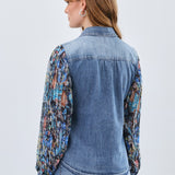 FDJ Pleated Sleeve Chambray Shirt