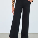 Crafted from premium Ponte de Roma fabric, these pants offer luxurious softness and excellent stretch for effortless all-day comfort.