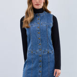 The FDJ Long Denim Vest offers versatile style—wear it as a vest or dress for a casual, effortless look. Featuring a full button front, it’s easy to layer or wear on its own, making it a practical addition to your wardrobe. Comfortable and adaptable, this piece supports your everyday style with ease.