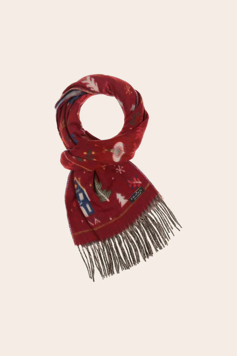 Christmas themed scarf on light background