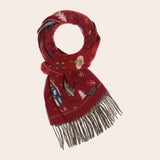 Christmas themed scarf on light background