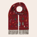 Christmas themed scarf on light background