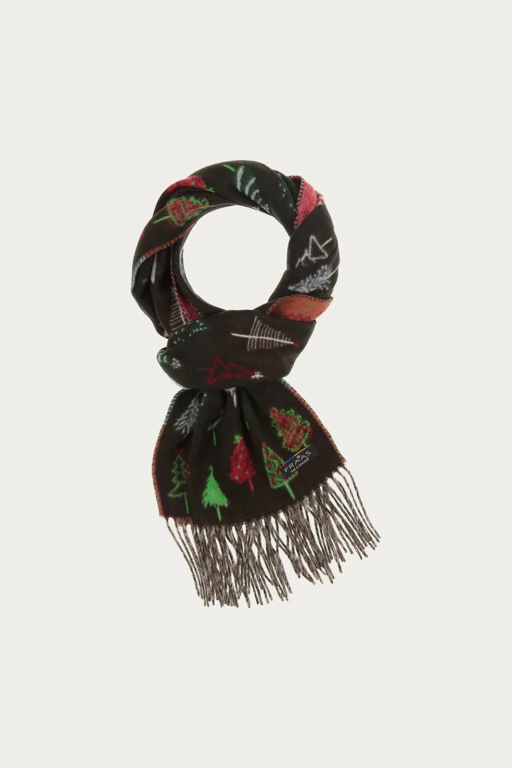 Scarf with colorful patterns on a white background