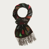Scarf with colorful patterns on a white background
